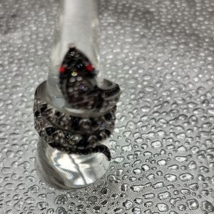 Elegant Black and Silver Snake Ring